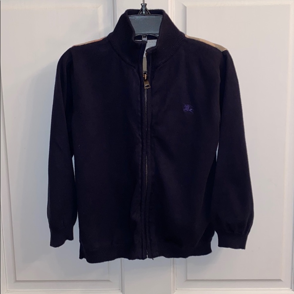 Burberry Boys Zip Up Sweater.